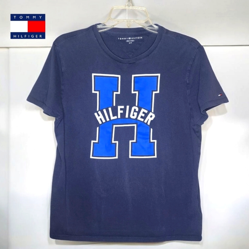 TOMMY HILFIGER Navy Giant H T-Shirt - Small